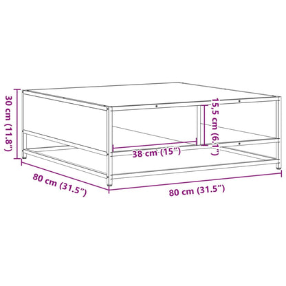 Table basse chêne sonoma 80x80x30 cm bois d'ingénierie et métal