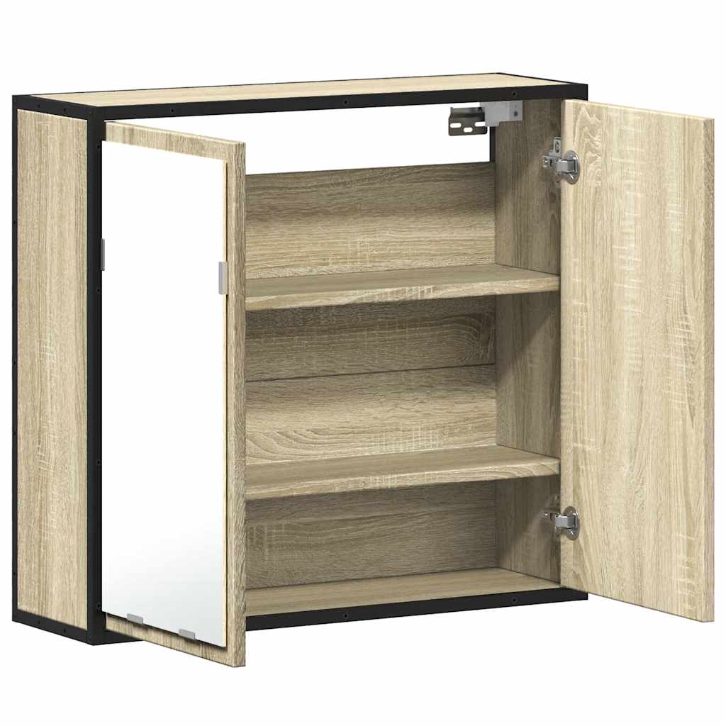 Armoire à miroir de salle de bain chêne sonoma bois ingénierie