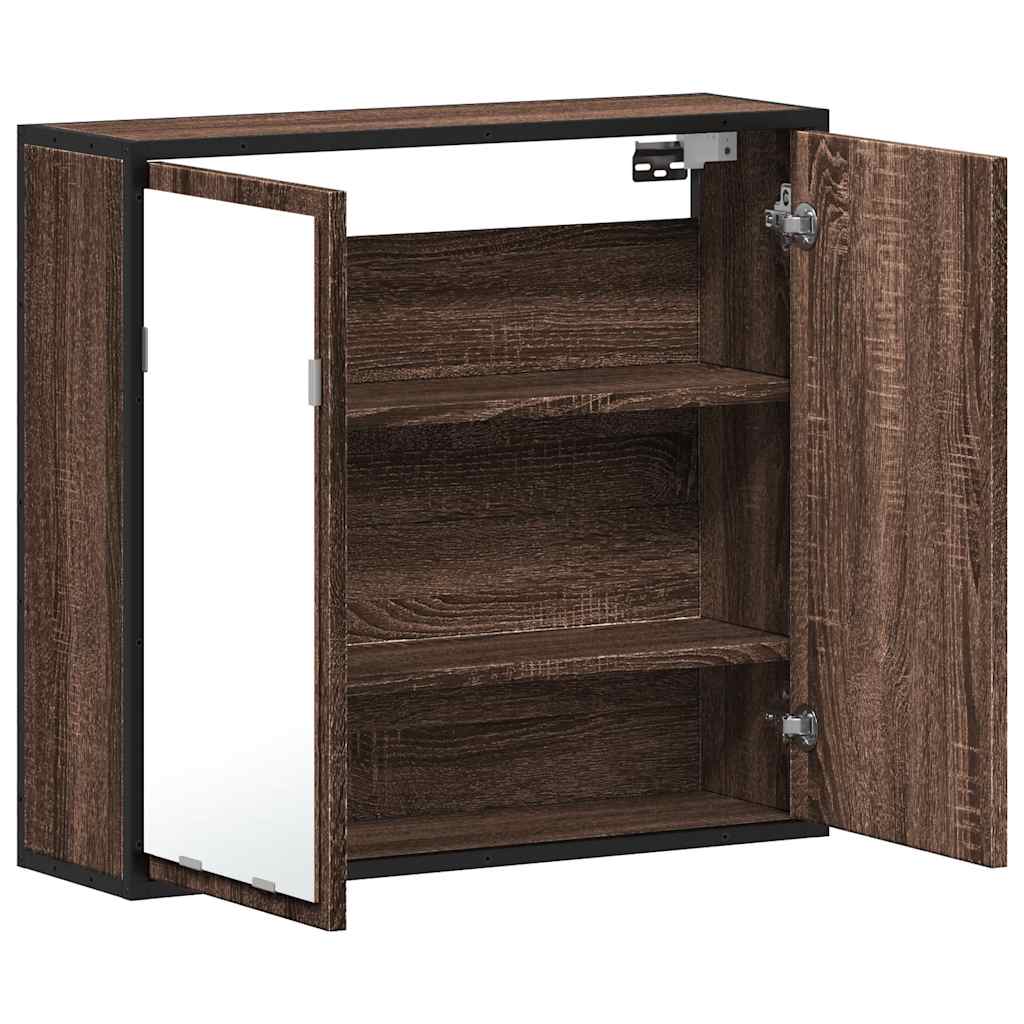 Armoire à miroir de salle de bain chêne marron bois ingénierie