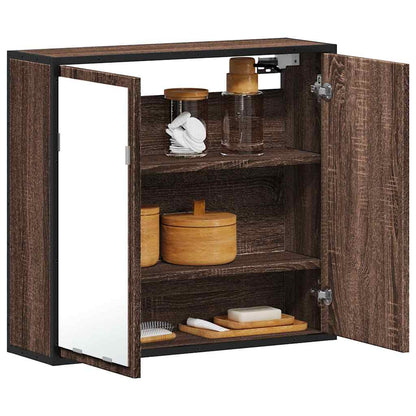 Armoire à miroir de salle de bain chêne marron bois ingénierie