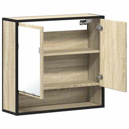 Armoire à miroir de salle de bain chêne sonoma bois ingénierie