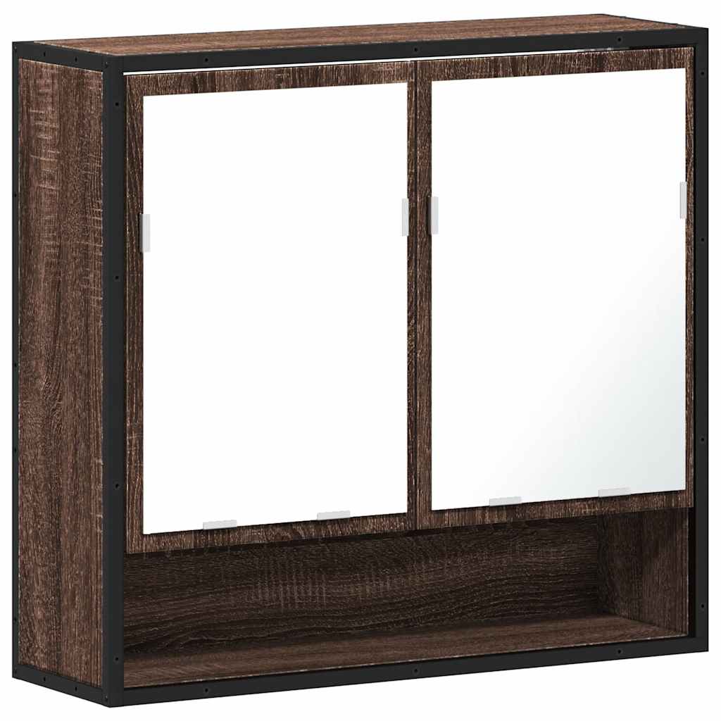 Armoire à miroir de salle de bain chêne marron bois ingénierie