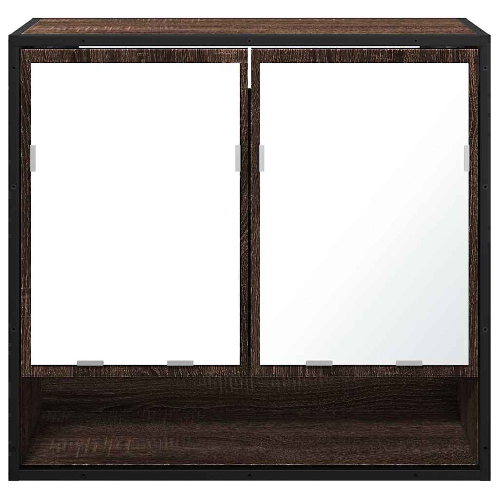 Armoire à miroir de salle de bain chêne marron bois ingénierie