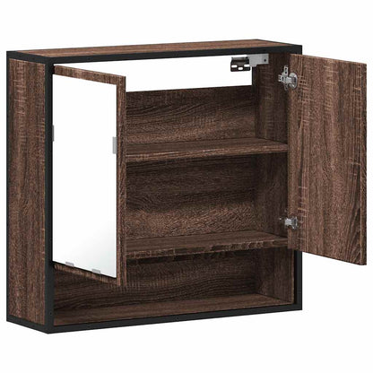 Armoire à miroir de salle de bain chêne marron bois ingénierie