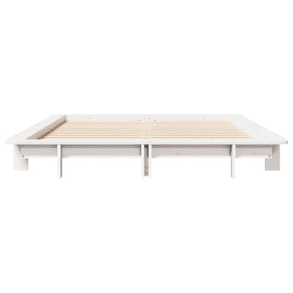 Cadre de lit sans matelas blanc 140x200 cm bois de pin massif