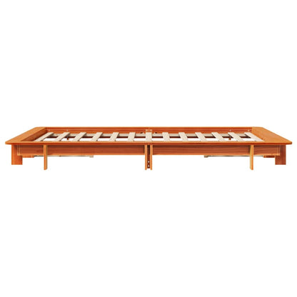 Cadre de lit sans matelas cire marron 140x200cm bois pin massif