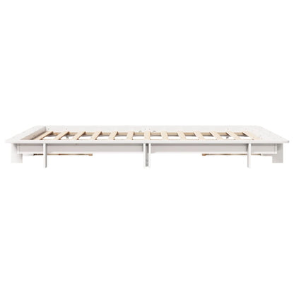 Cadre de lit sans matelas blanc 120x200 cm bois de pin massif