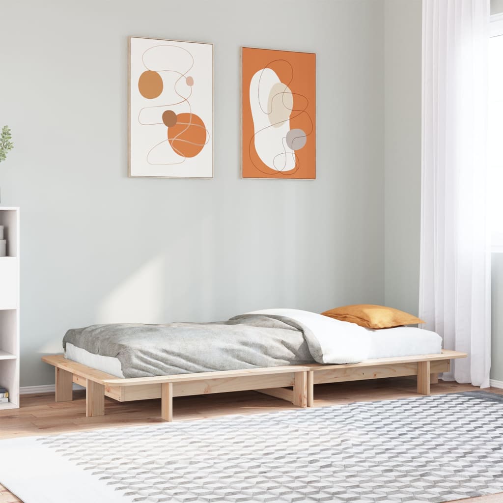 Cadre de lit sans matelas 100x200 cm bois massif de pin