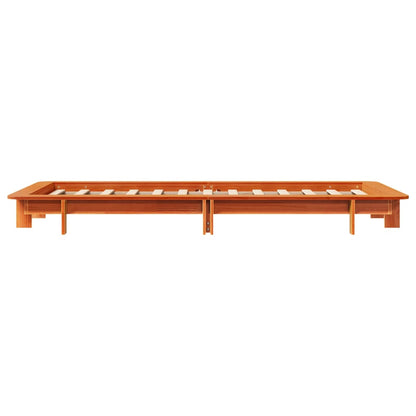 Cadre de lit sans matelas cire marron 100x200cm bois pin massif