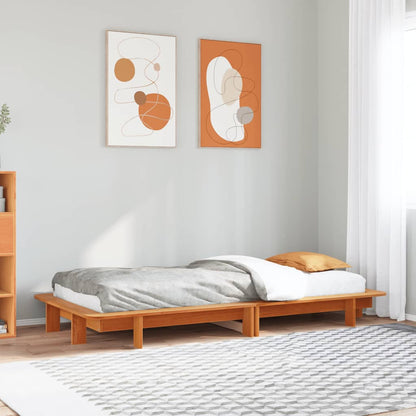 Cadre de lit sans matelas cire marron 90x200 cm bois pin massif