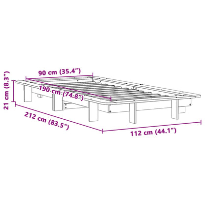 Cadre de lit sans matelas 90x190 cm bois de pin massif