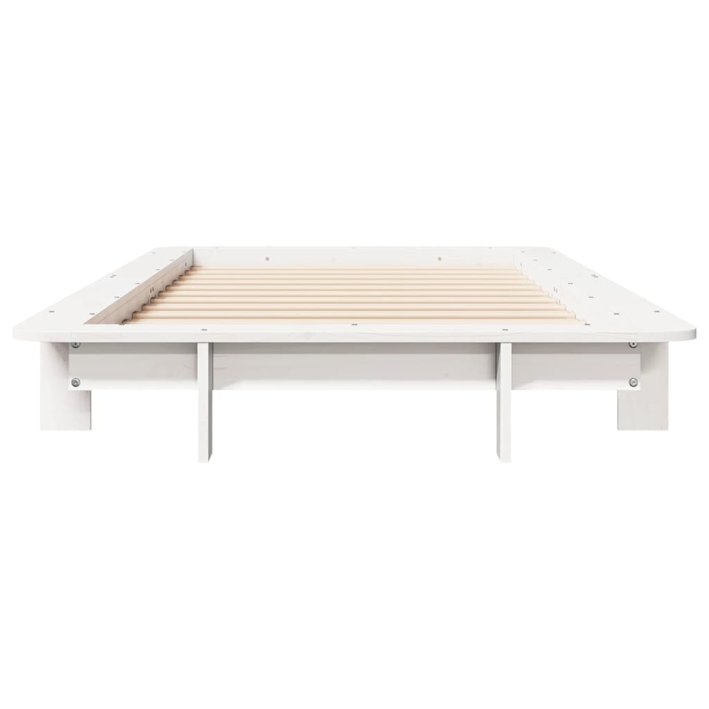 Cadre de lit sans matelas blanc 90x190 cm bois de pin massif