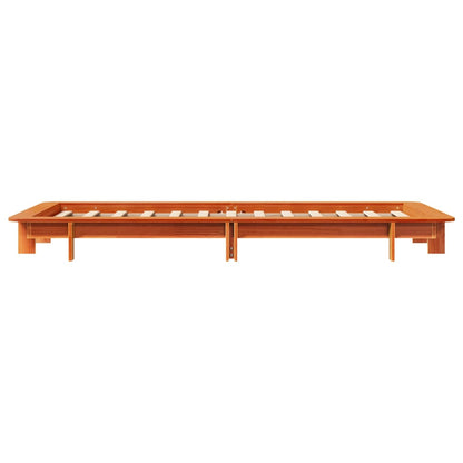 Cadre de lit sans matelas cire marron 90x190 cm bois pin massif