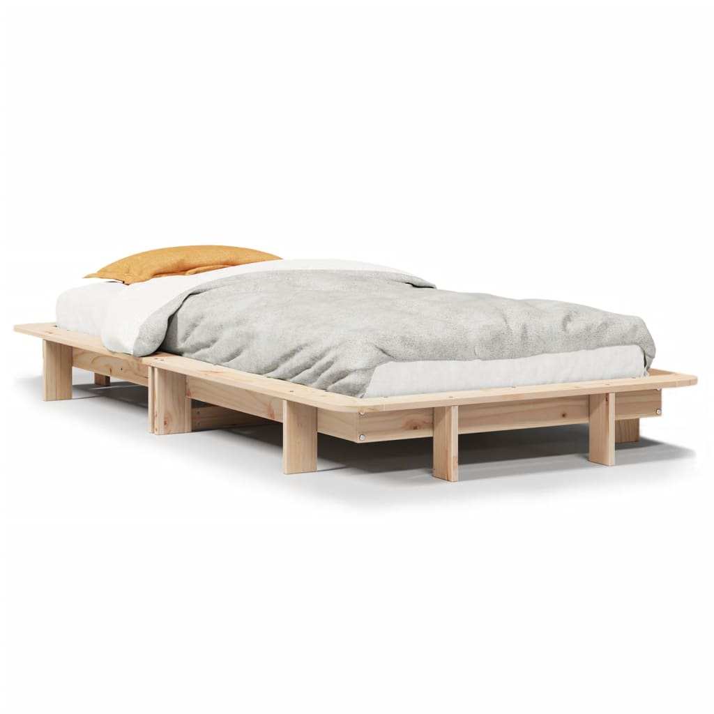 Cadre de lit sans matelas 75x190 cm bois de pin massif