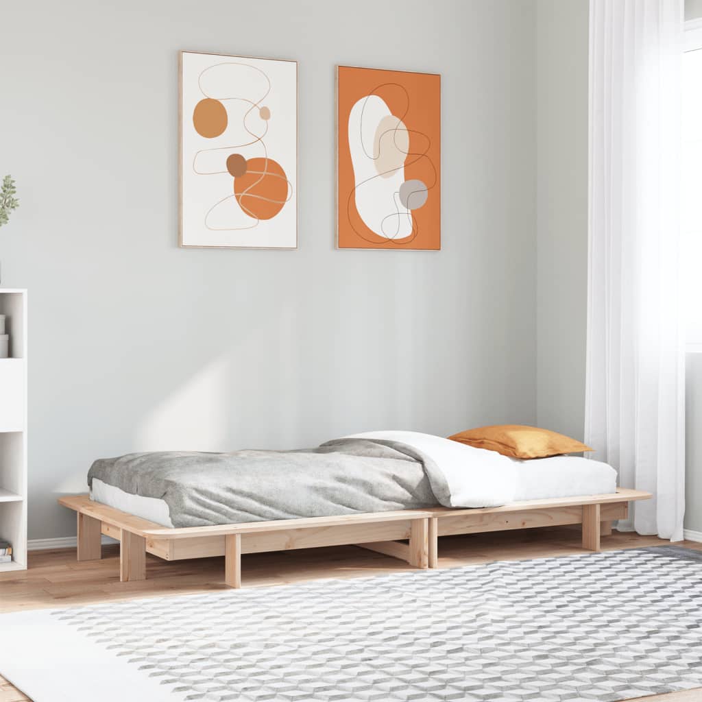 Cadre de lit sans matelas 75x190 cm bois de pin massif