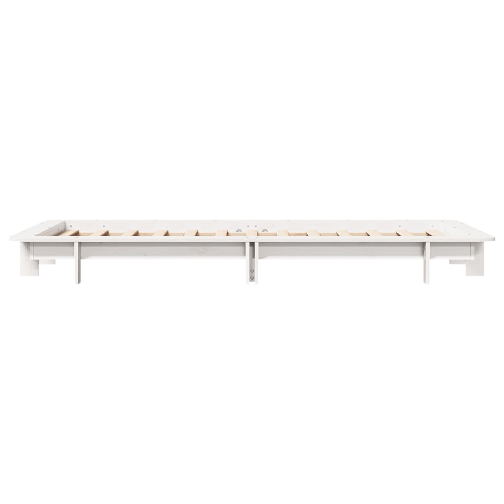 Cadre de lit sans matelas blanc 75x190 cm bois de pin massif