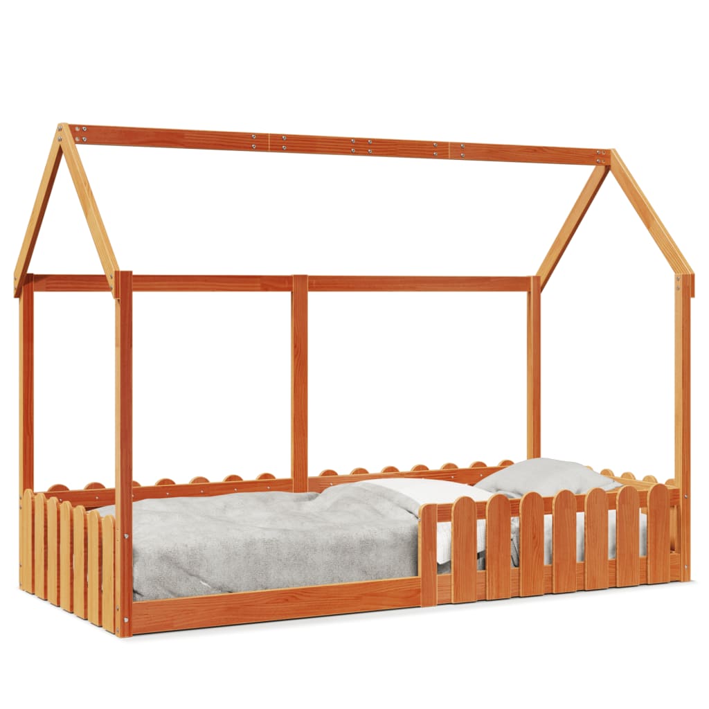 Cadre de lit d'enfants forme de maison sans matelas 90x200 cm