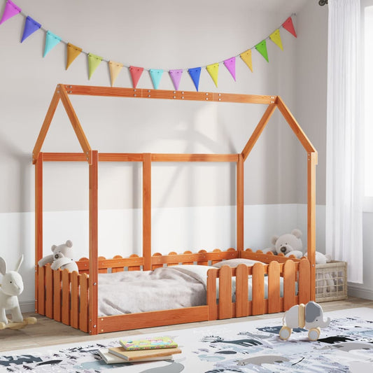 Cadre de lit d'enfants forme de maison sans matelas 80x160 cm