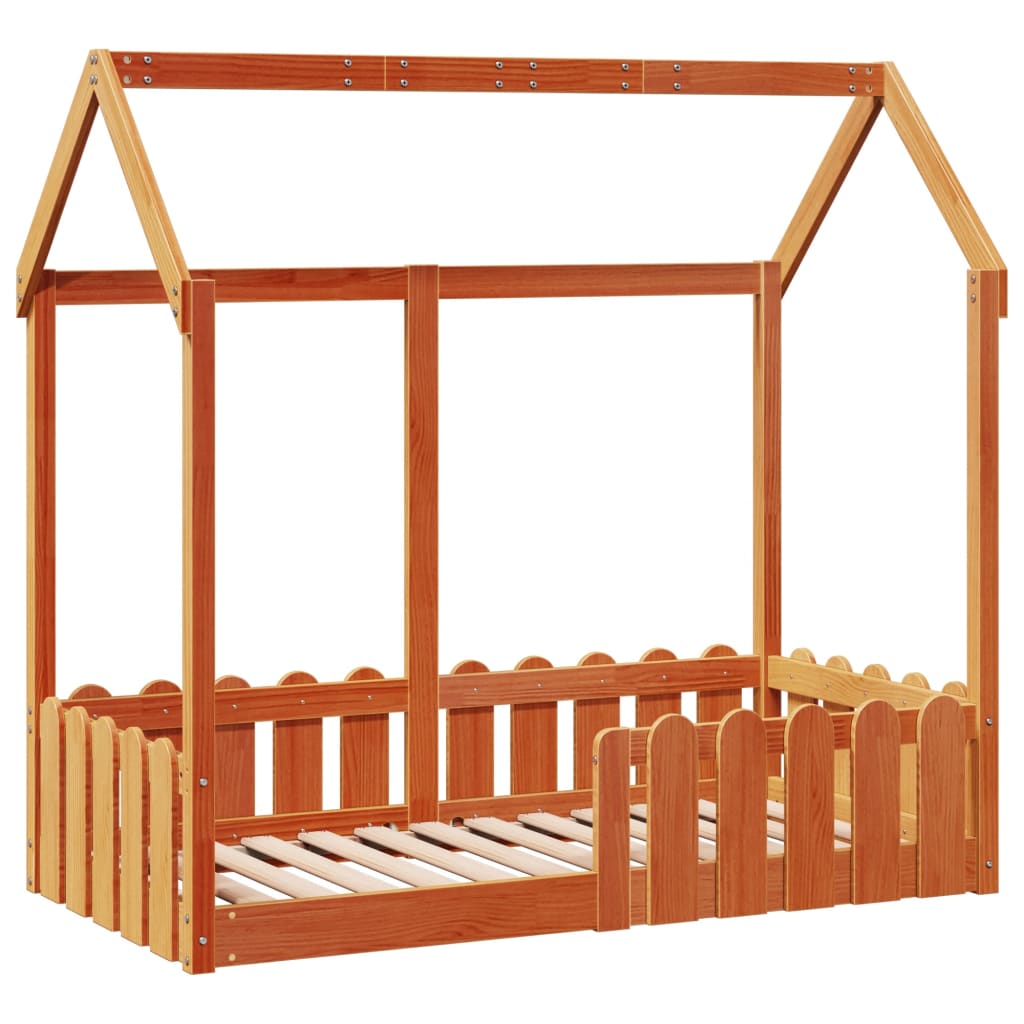 Cadre de lit d'enfants forme de maison sans matelas 70x140 cm