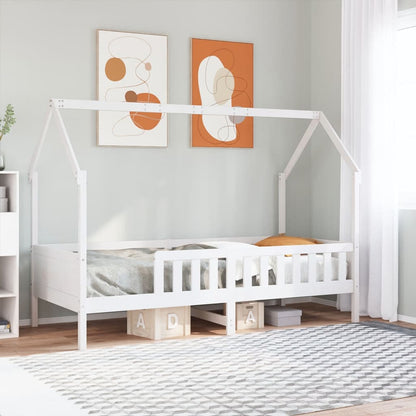 Cadre de lit d'enfants forme de maison sans matelas pin