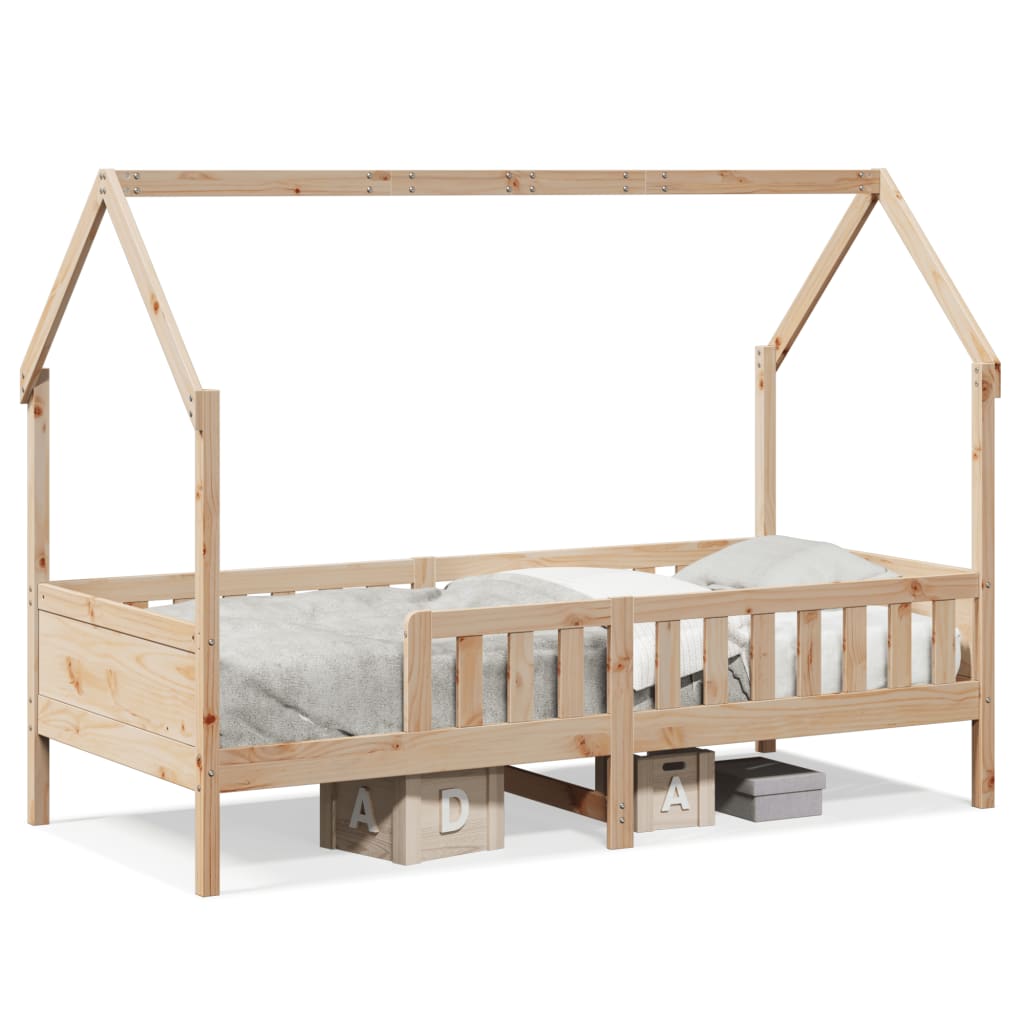 Cadre de lit d'enfants forme de maison sans matelas pin