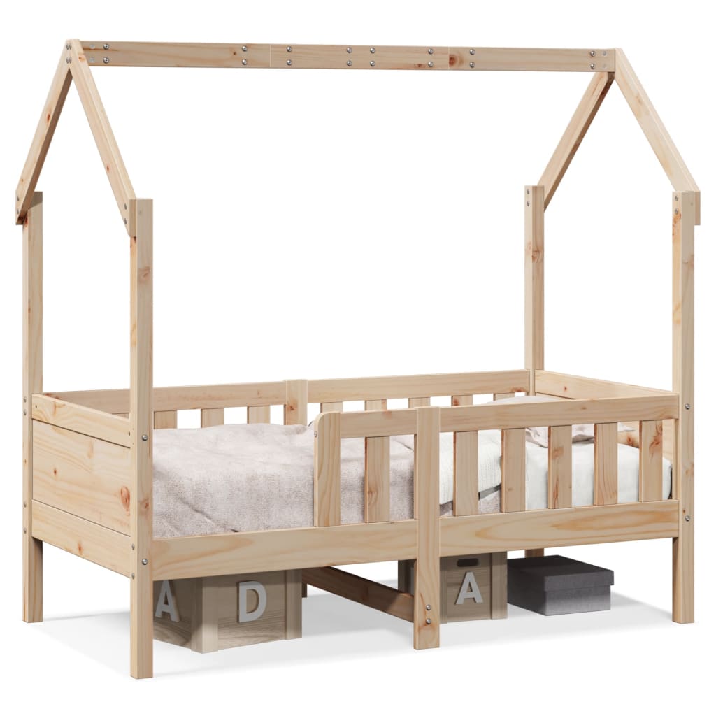 Cadre de lit d'enfants forme de maison sans matelas pin