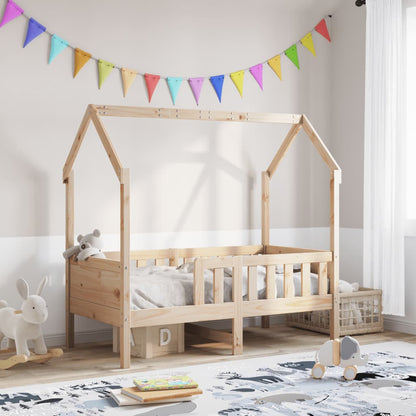 Cadre de lit d'enfants forme de maison sans matelas pin