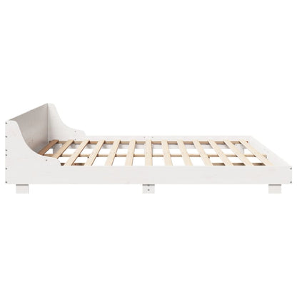 Cadre de lit sans matelas blanc 180x200 cm bois massif de pin