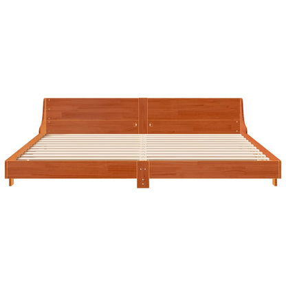 Cadre de lit sans matelas cire marron 180x200cm bois pin massif