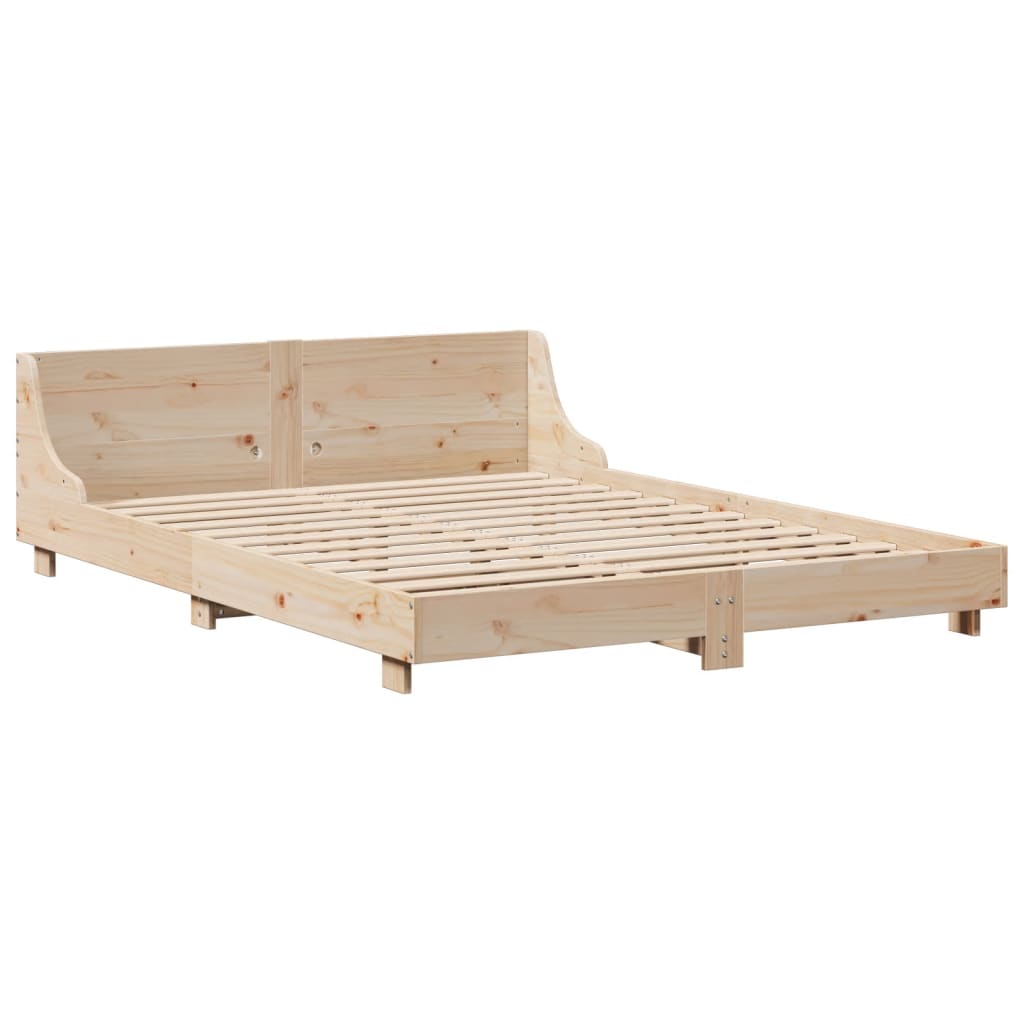 Cadre de lit sans matelas 160x200 cm bois massif de pin