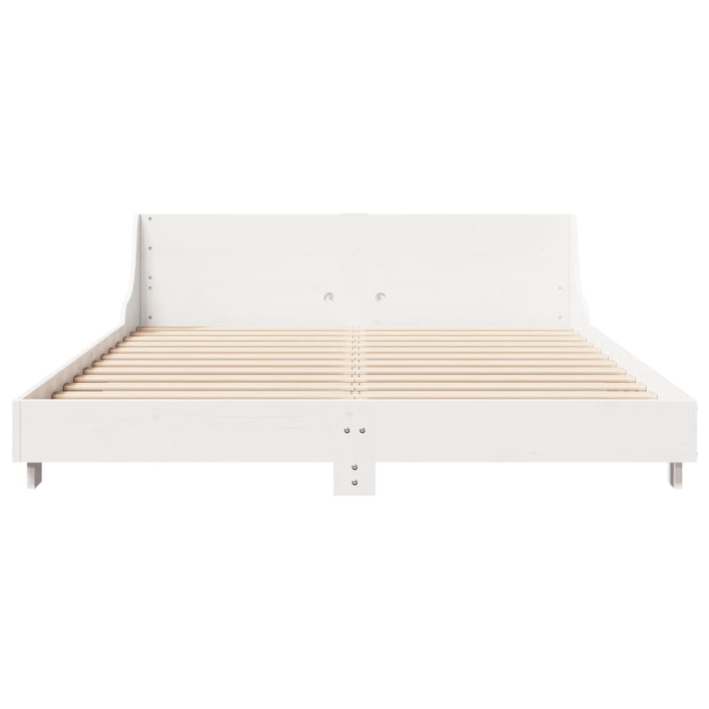 Cadre de lit sans matelas blanc 150x200 cm bois de pin massif