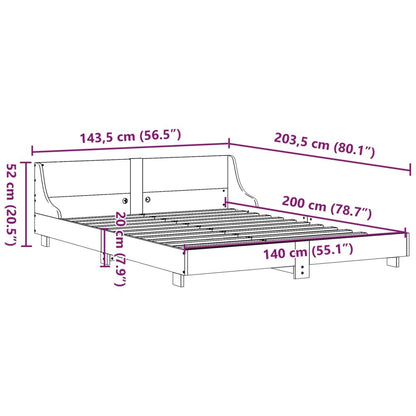 Cadre de lit sans matelas 140x200 cm bois massif de pin