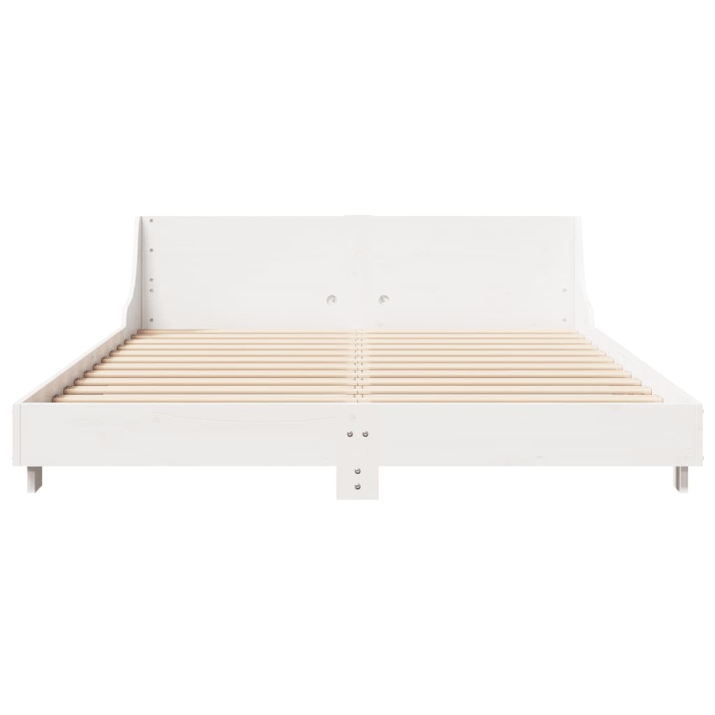 Cadre de lit sans matelas blanc 140x200 cm bois de pin massif