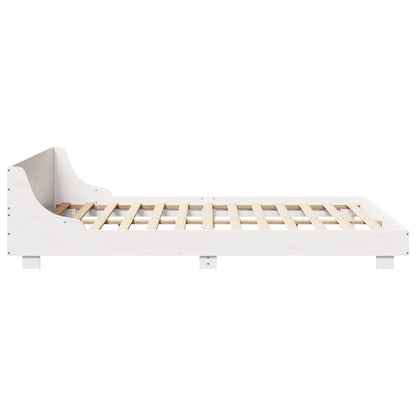 Cadre de lit sans matelas blanc 140x200 cm bois de pin massif