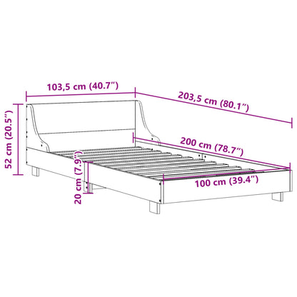 Cadre de lit sans matelas 100x200 cm bois massif de pin