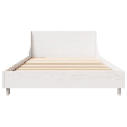 Cadre de lit sans matelas blanc 100x200 cm bois de pin massif