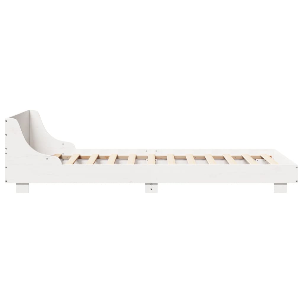 Cadre de lit sans matelas blanc 100x200 cm bois de pin massif