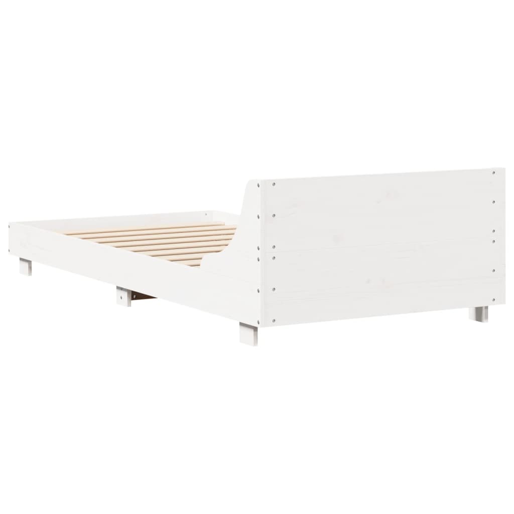 Cadre de lit sans matelas blanc 100x200 cm bois de pin massif