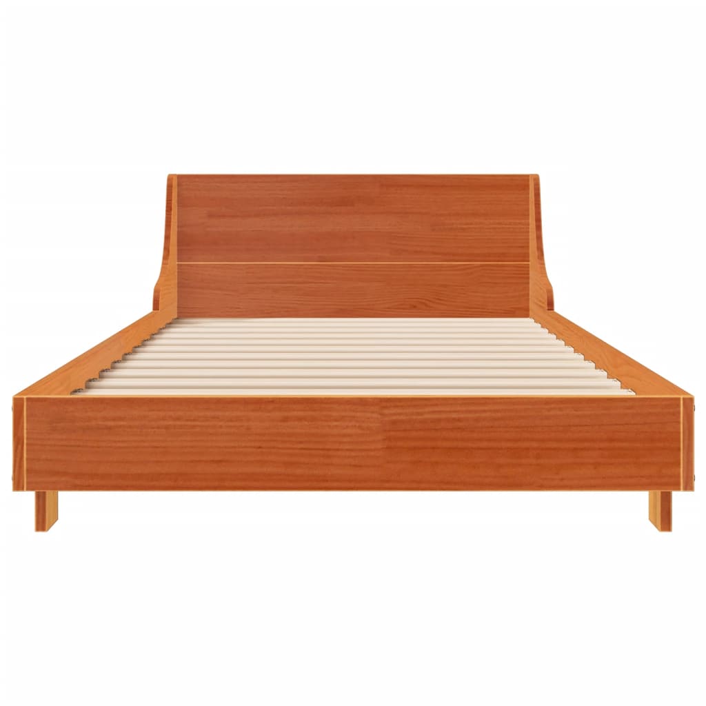 Cadre de lit sans matelas cire marron 100x200cm bois pin massif