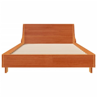 Cadre de lit sans matelas cire marron 100x200cm bois pin massif