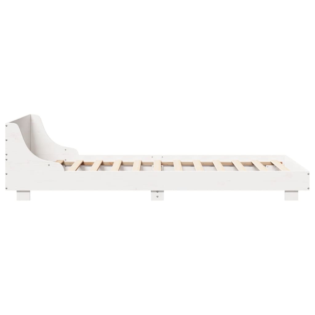 Cadre de lit sans matelas blanc 90x200 cm bois de pin massif