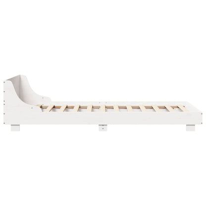 Cadre de lit sans matelas blanc 90x200 cm bois de pin massif