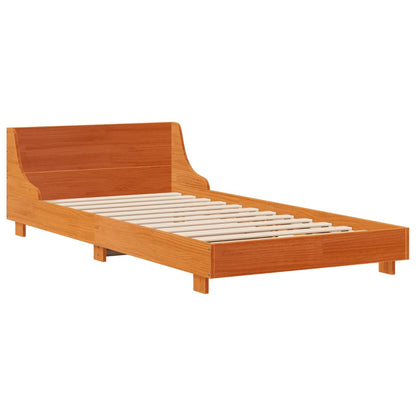 Cadre de lit sans matelas cire marron 90x200 cm bois pin massif