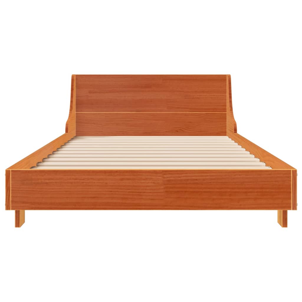 Cadre de lit sans matelas cire marron 90x200 cm bois pin massif