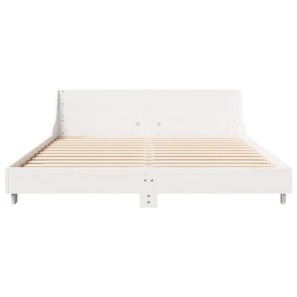 Cadre de lit sans matelas blanc 120x190 cm bois de pin massif