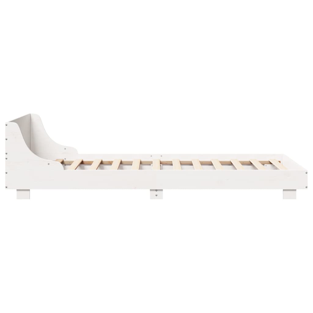 Cadre de lit sans matelas blanc 90x190 cm bois de pin massif