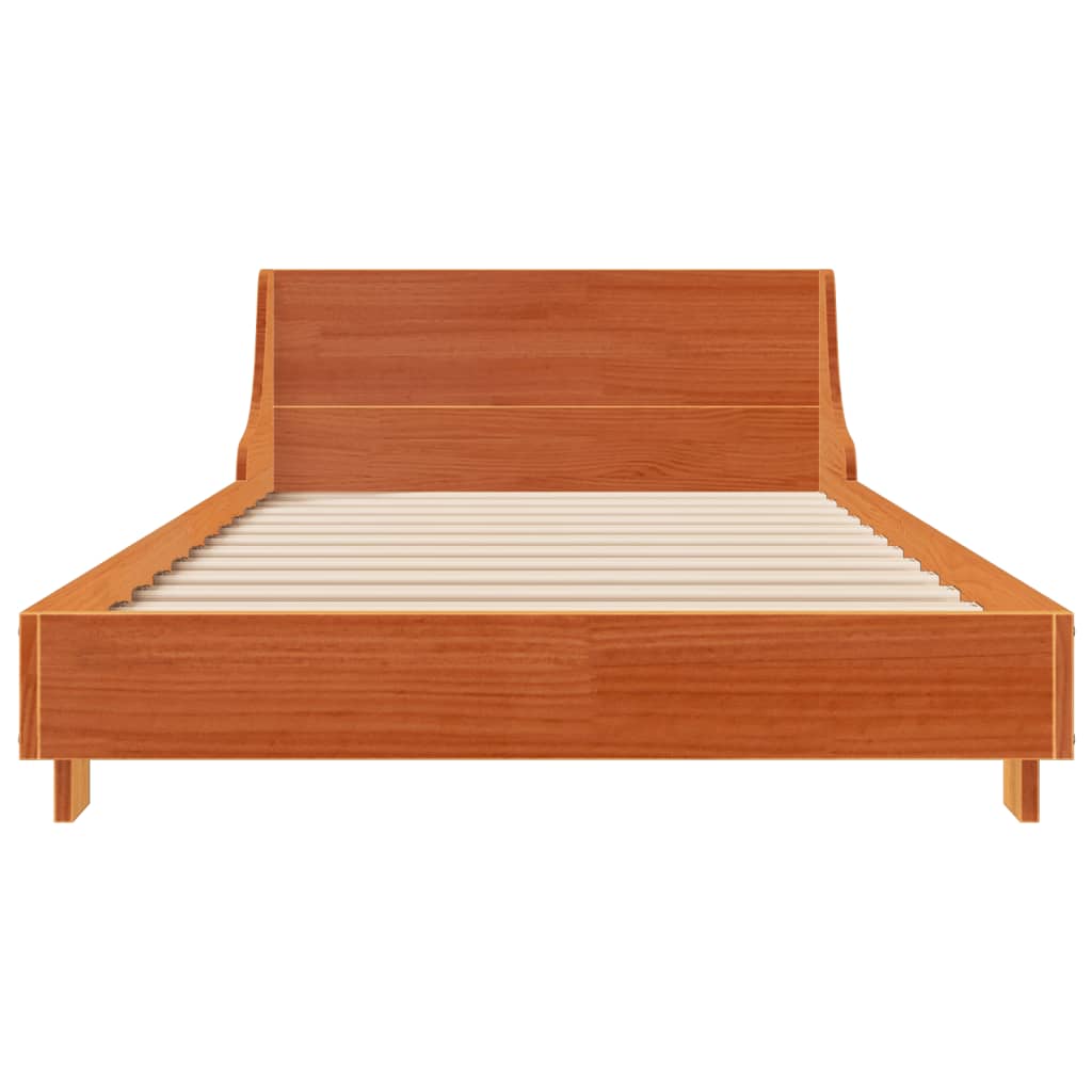 Cadre de lit sans matelas cire marron 90x190 cm bois pin massif