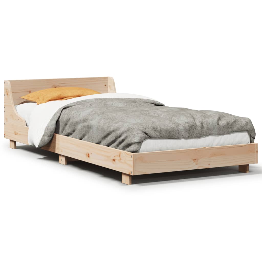 Cadre de lit sans matelas 75x190 cm bois de pin massif