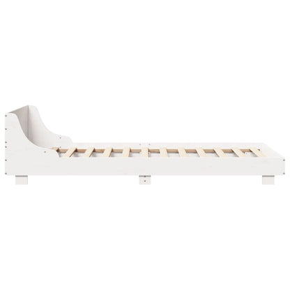 Cadre de lit sans matelas blanc 75x190 cm bois de pin massif