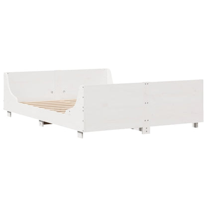 Cadre de lit sans matelas blanc 120x200 cm bois de pin massif